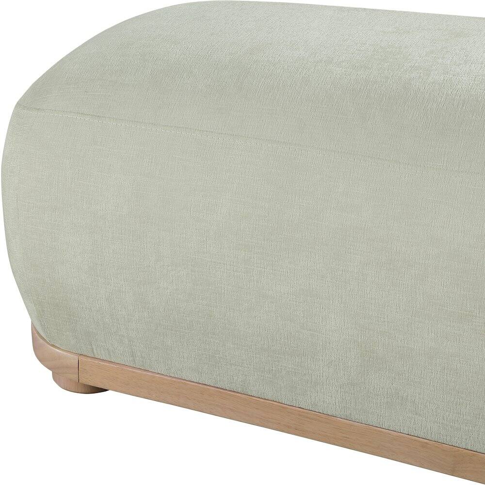 Alt View 4. Meridian Furniture - Calum Mint Chenille Fabric Bench - Blue.