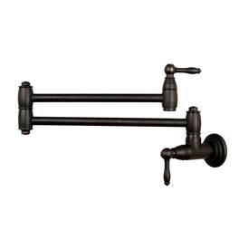 Wall-Mounted Solid Brass Pot Filler Kitchen Faucet with Dual Joint Swing Arms for Stovetop in Oil Rubbed Bronze