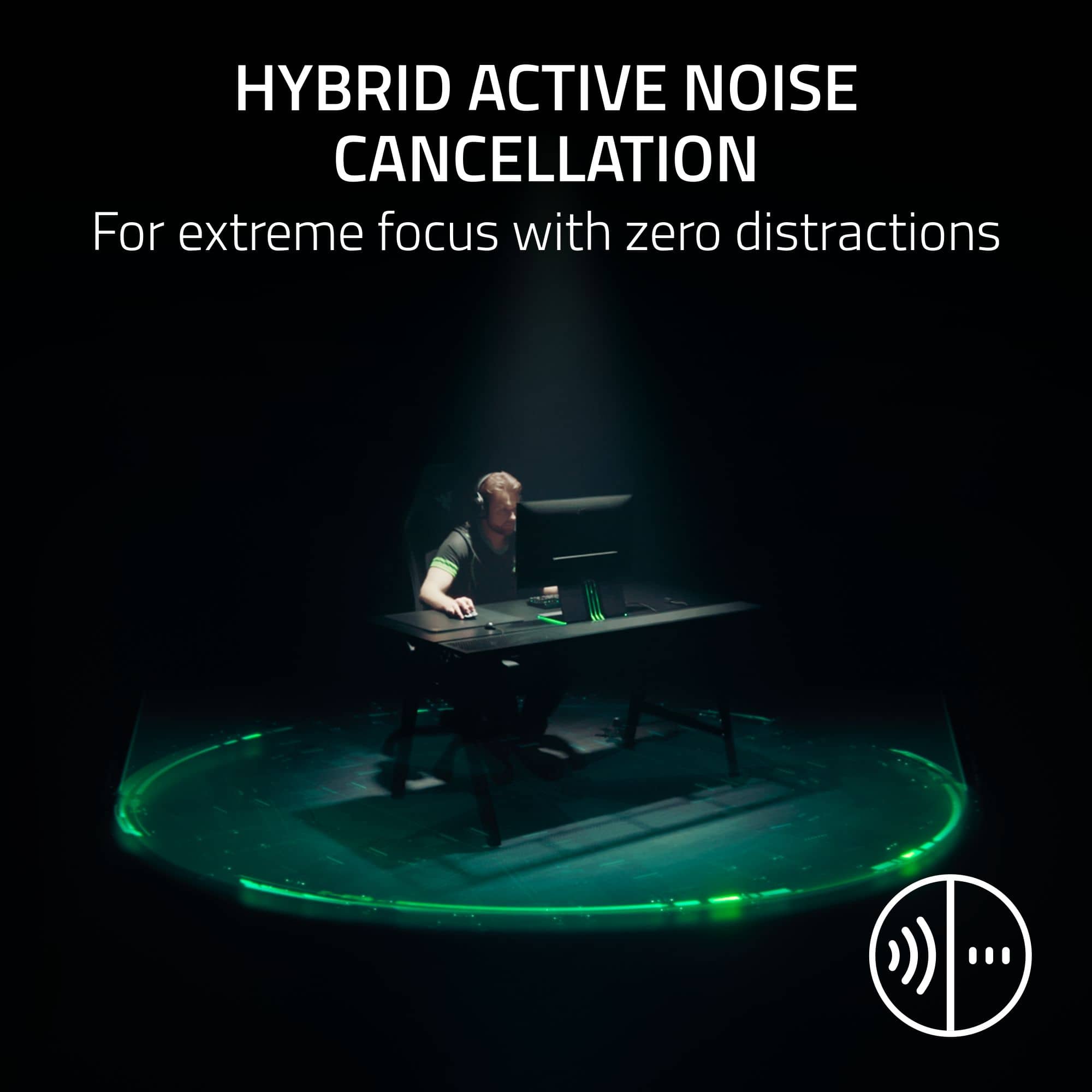 HYBRID ACTIVE NOISE CANCELLATION
For extreme focus with zero distractions