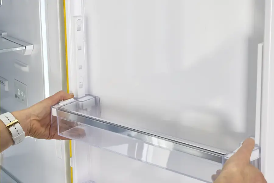 Alt View 13. Unique Appliances - Classic Retro 23.8 in 11.7 cu. ft. Frost Free Retro Bottom Freezer Refrigerator ENERGY STAR - Canary Yellow.