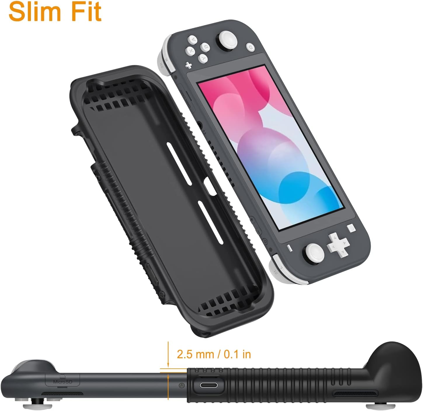 Slim Fit  
2.5 mm / 0.1 in  
MicroSD