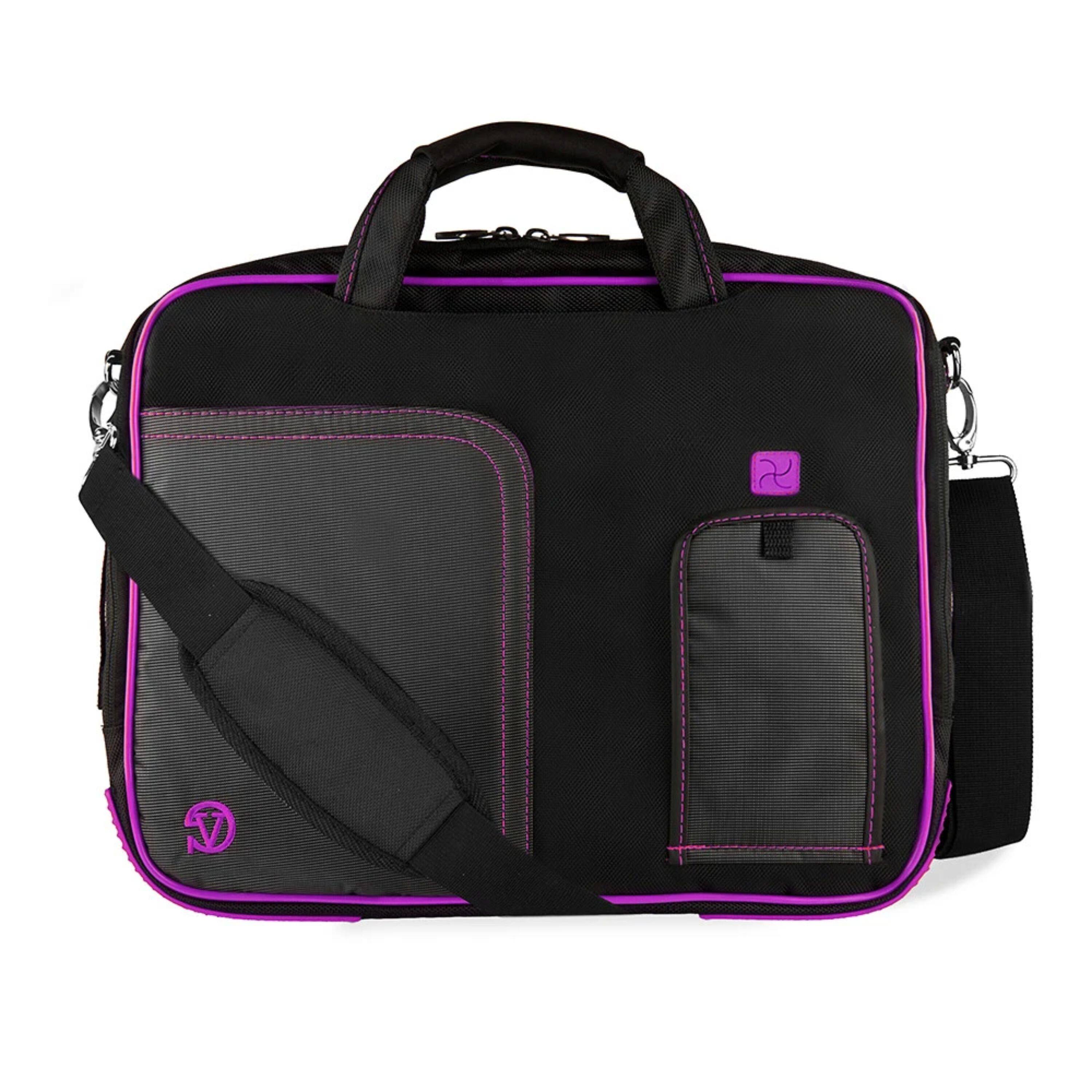 Front. Kitcheniva - Laptop Sleeve Messenger Bag Briefcase For 13" Laptop - Black/Purple.