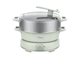 Rosewill - 12.7 QT Electric Hot Pot, Split Design, 11.8" Pot, SUS Basket, 1600W, Includes Utensils - Light Green