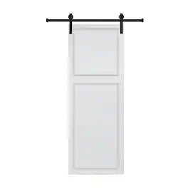 Boyel Living - Modern 2-Panel Barn Sliding Door 42-in L x 0.75-in W x 84-in H with Hardware Kit - Milk White
