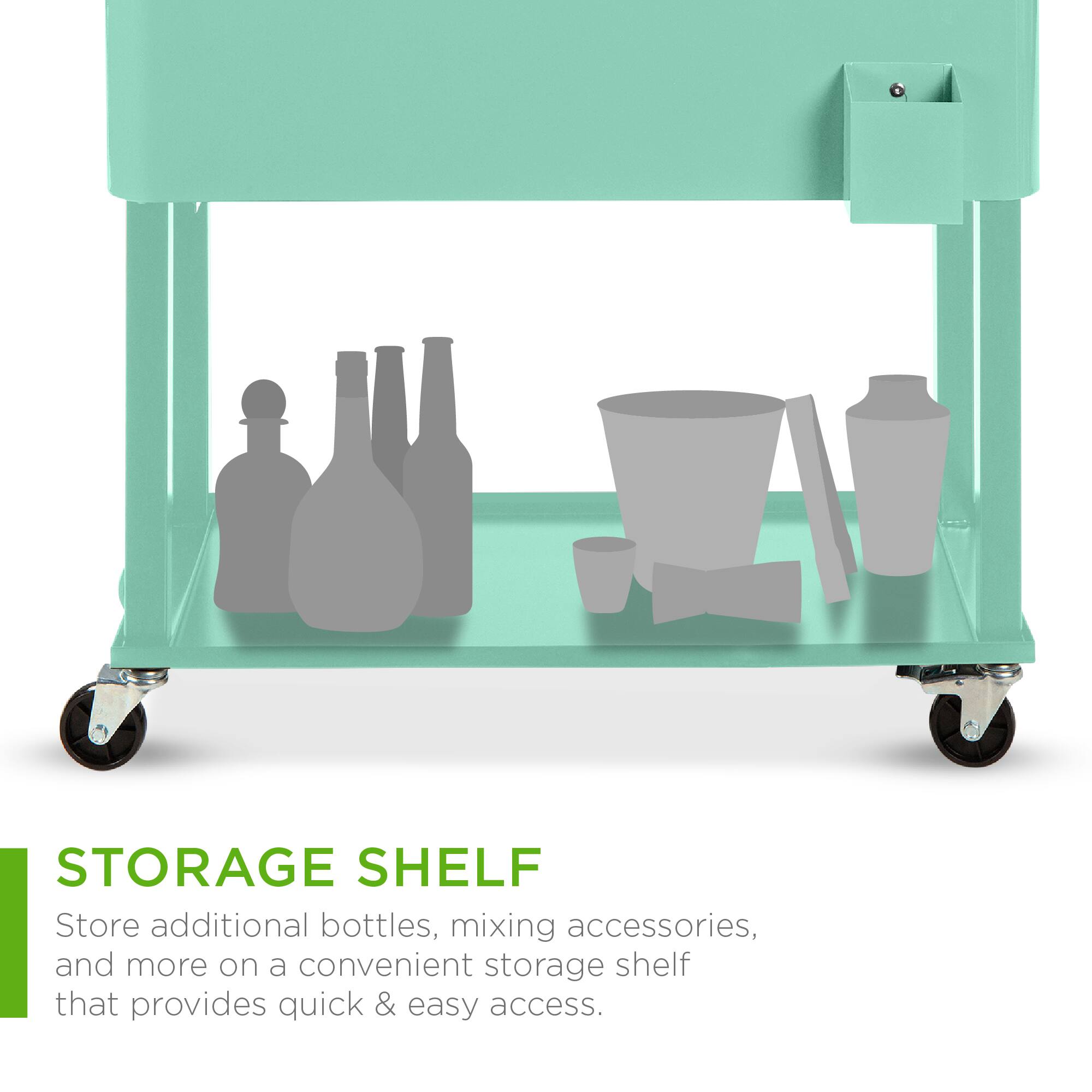STORAGE SHELF

Store additional bottles, mixing accessories, and more on a convenient storage shelf that provides quick & easy access.