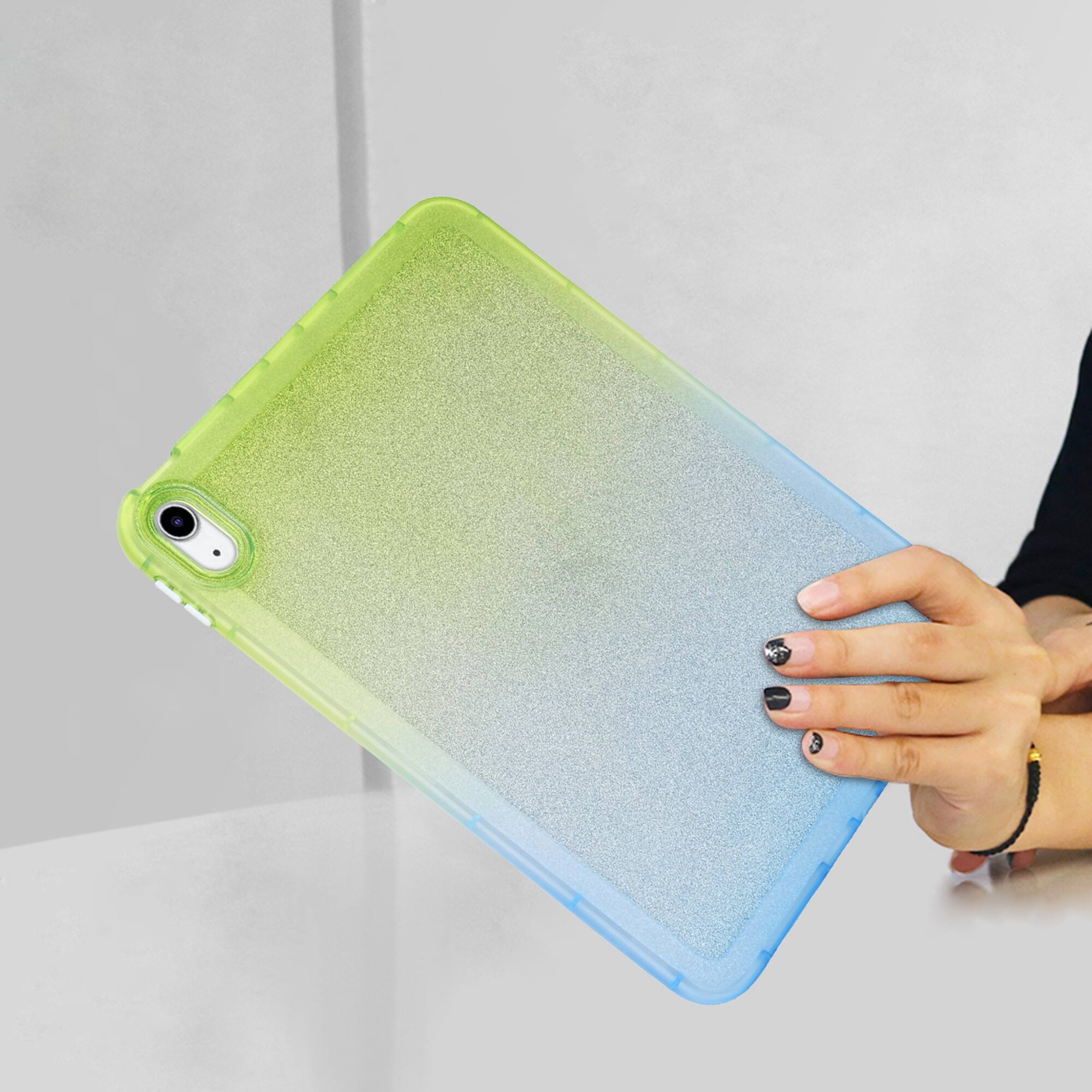 Alt View 1. Dteck - Glitter Case for iPad (A16) 11th Generation 11" 2025/iPad 10th Gen 10.9", Shockproof Gradient TPU Back Cover - Green Blue.