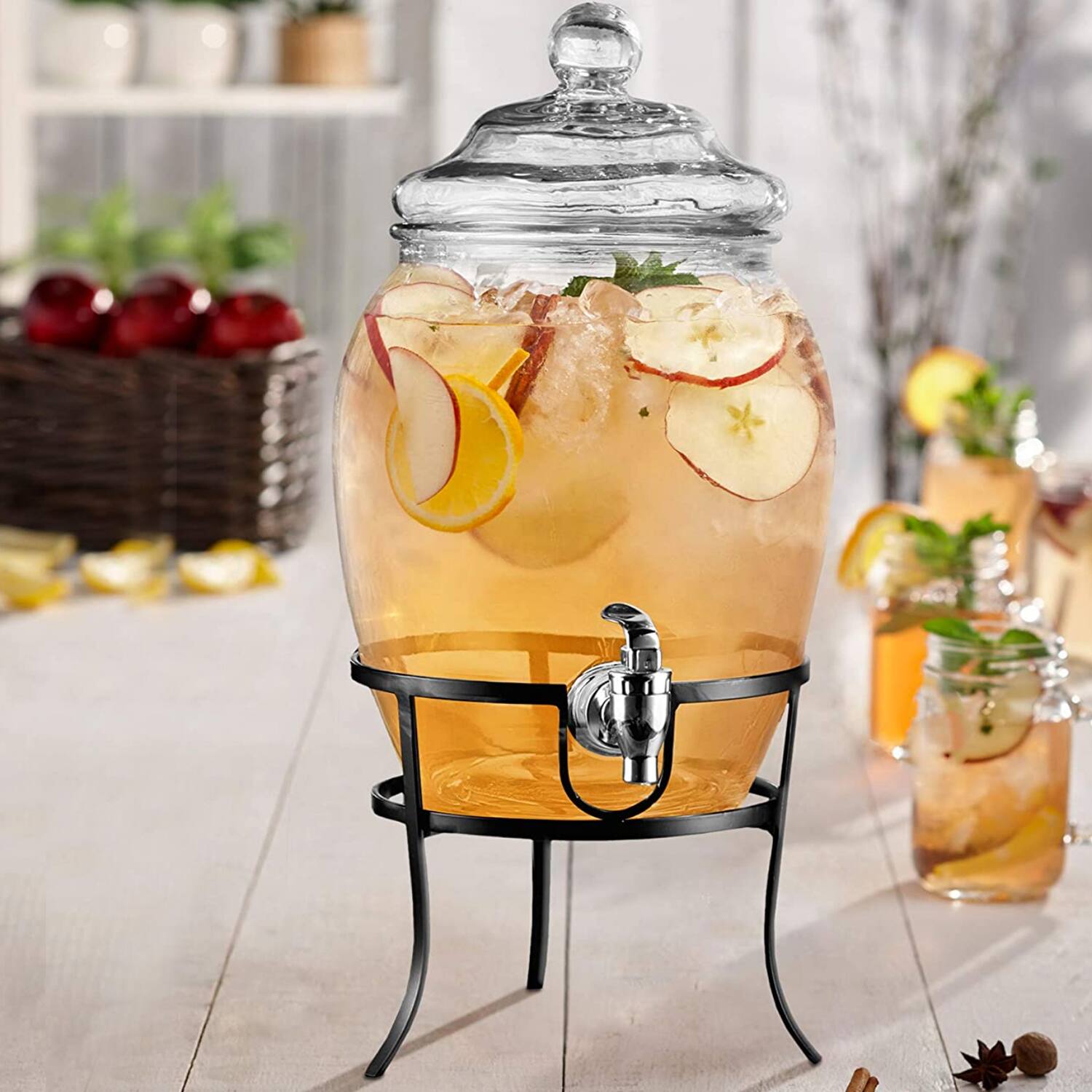 Left. Style Setter - Fortuna Beverage Dispenser 2 Gal - Clear.