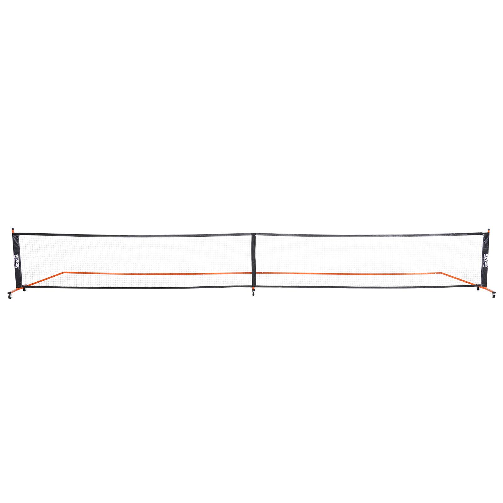 Alt View 5. VEVOR - Pickleball Net Set, 22FT Regulation Size Portable Pickleball System with Bags, Balls, Paddles, Wheels, and Court Lines - Orange and black.