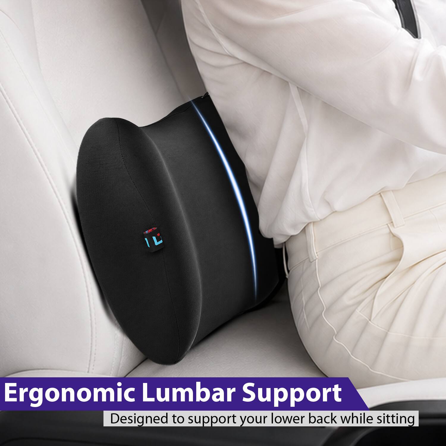 Ergonomic Lumbar Support  
Designed to support your lower back while sitting