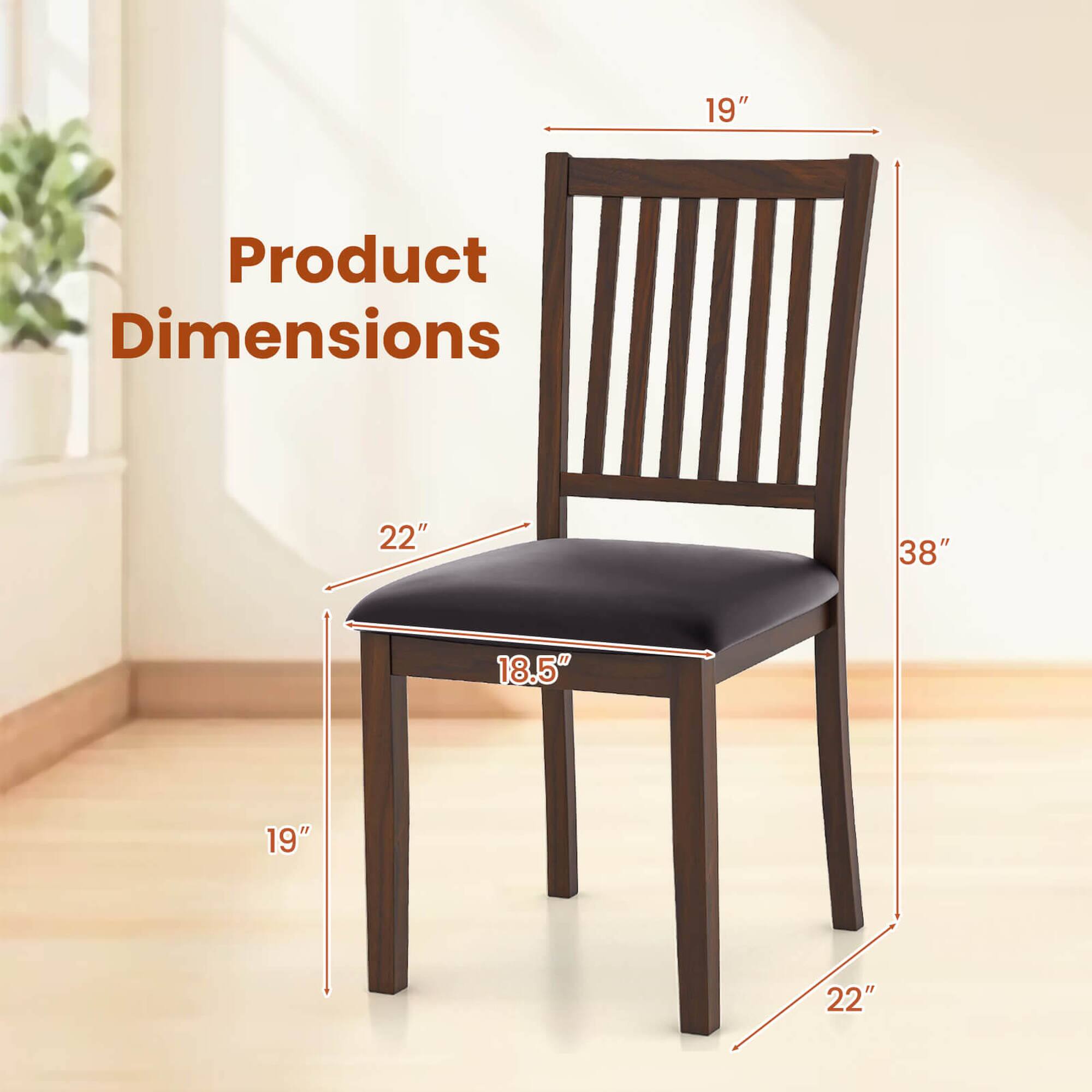 The text on the image states "Product Dimensions 22" 38" 18.5" 19" 22".