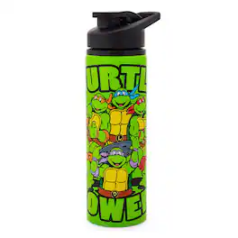 Silver Buffalo - Teenage Mutant Ninja Turtles "Turtle Power" Stainless Steel Water Bottle - Green