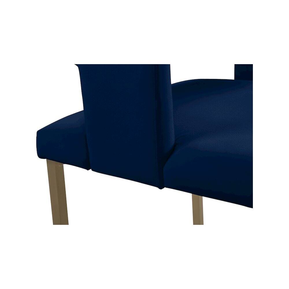 Alt View 4. Meridian Furniture - Caleb Navy Velvet Dining Chair, Set of 2 - Blue.