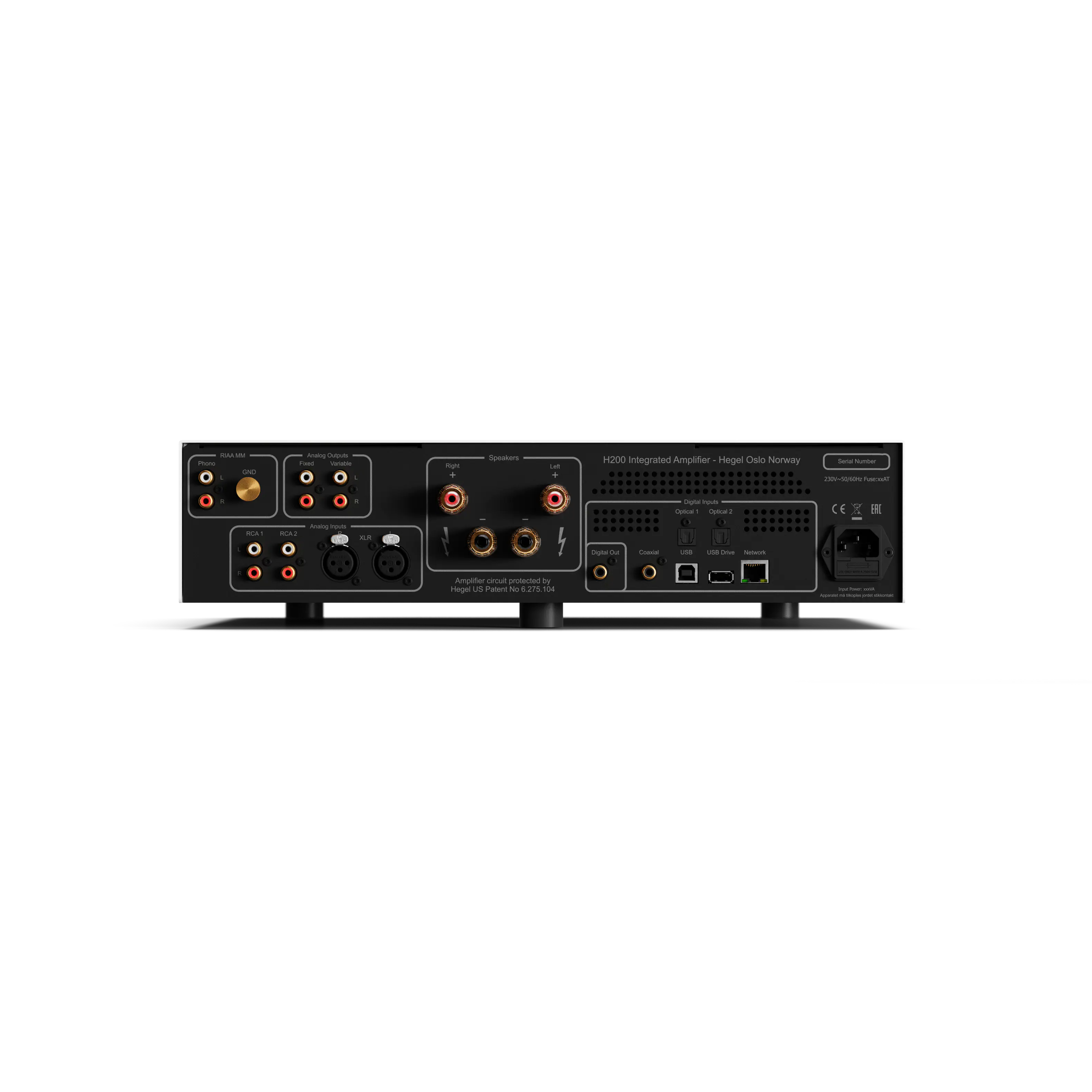 H200 Integrated Amplifier - Hegel Osto Norway

Amplifier serial protected
Hegel US Patent No. 6,275,876