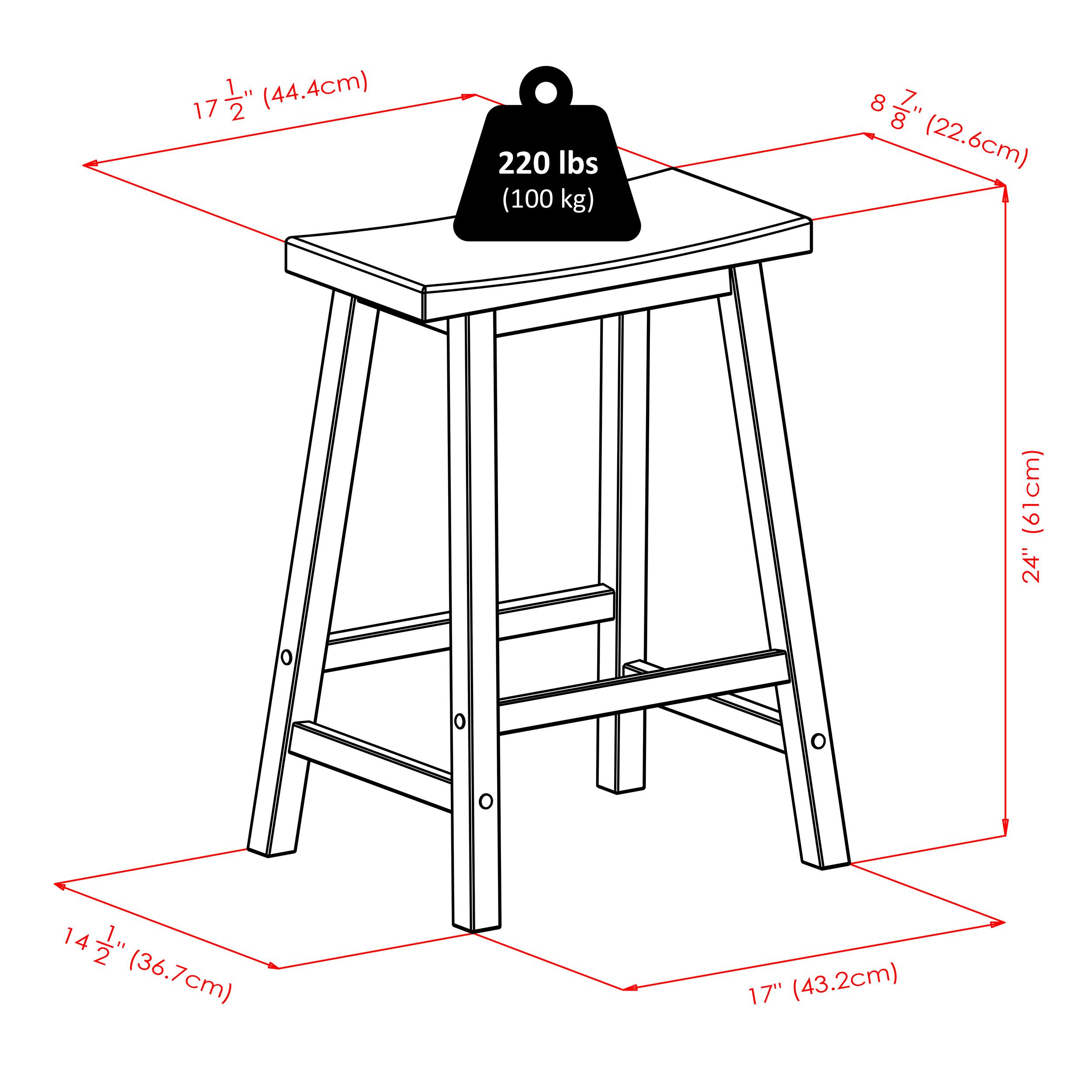 17½" (44.4cm)  
220 lbs (100 kg)  
8¾" (22.6cm)  
24" (61cm)  
14½" (36.7cm)  
17" (43.2cm)