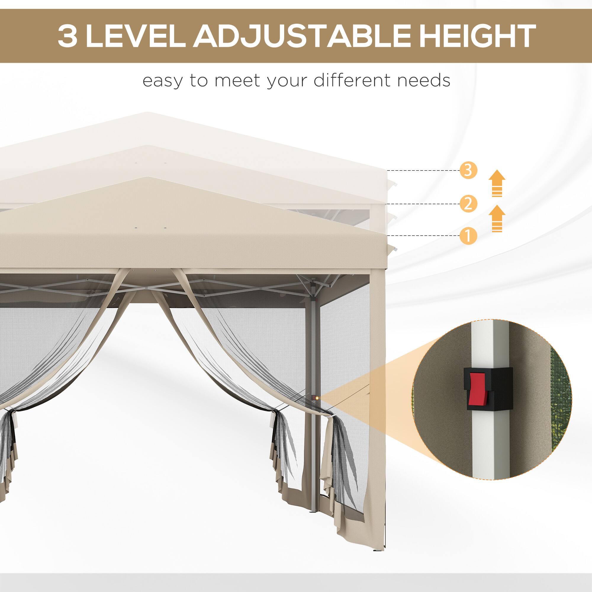 3 LEVEL ADJUSTABLE HEIGHT  
easy to meet your different needs