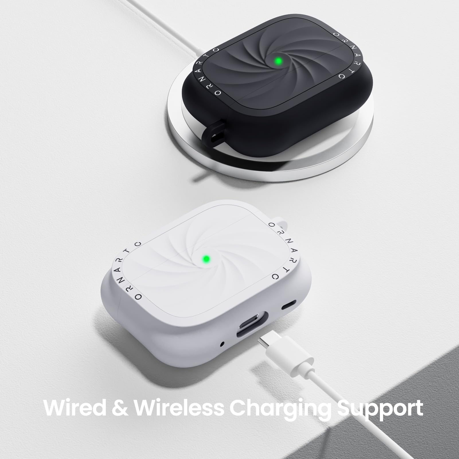210  
ORNARO  
GNCA  
G T A @RNARTO  
ORNARY  
2  
Wired & Wireless Charging Support