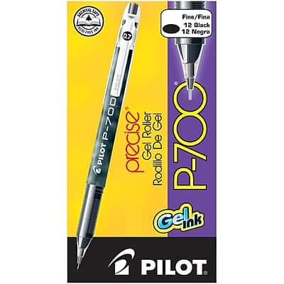 Pilot - Precise P-700 Gel Pens, Fine Point, Dozen - Black Ink