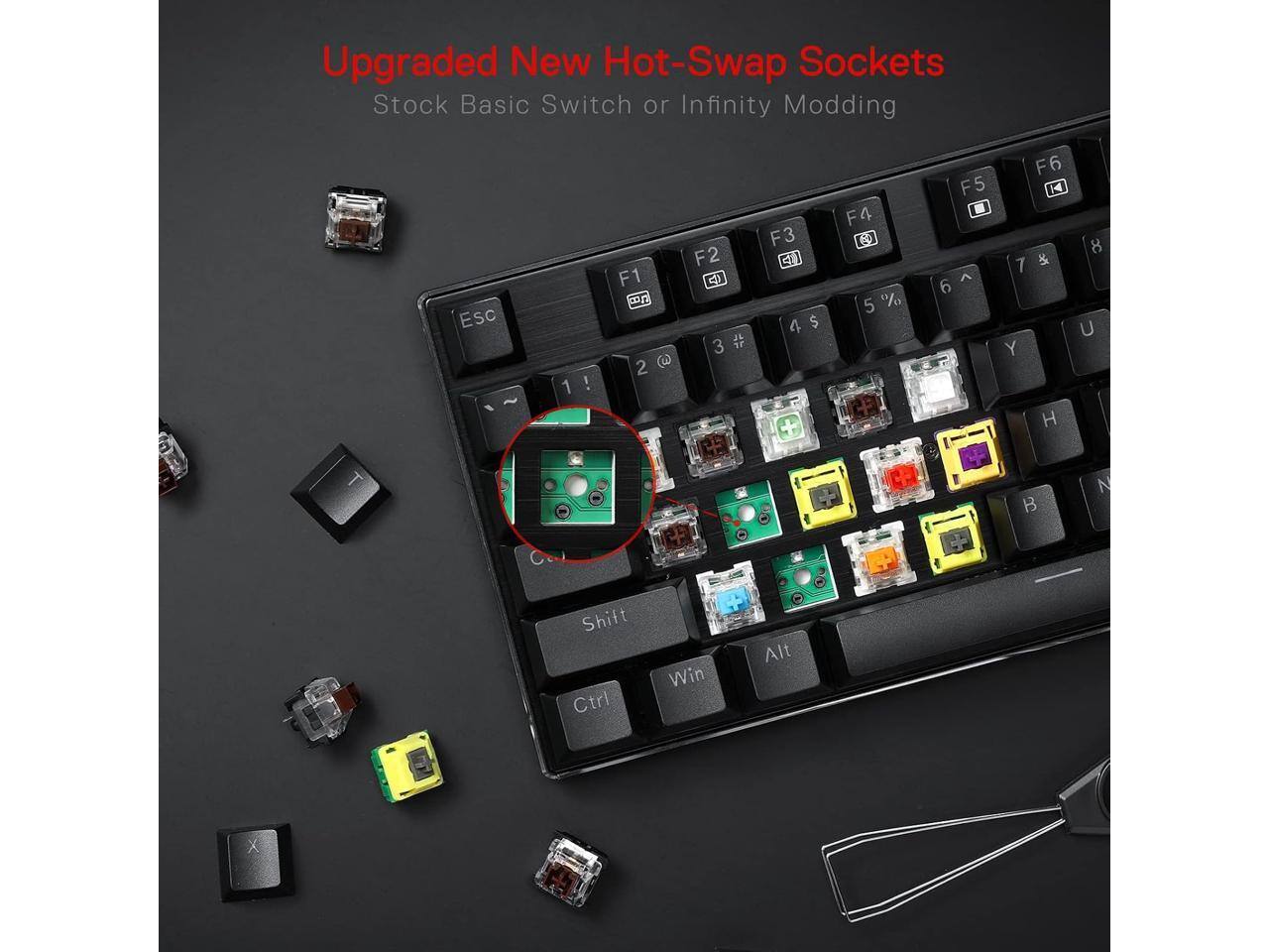Upgraded New Hot-Swap Sockets  
Stock Basic Switch or Infinity Modding