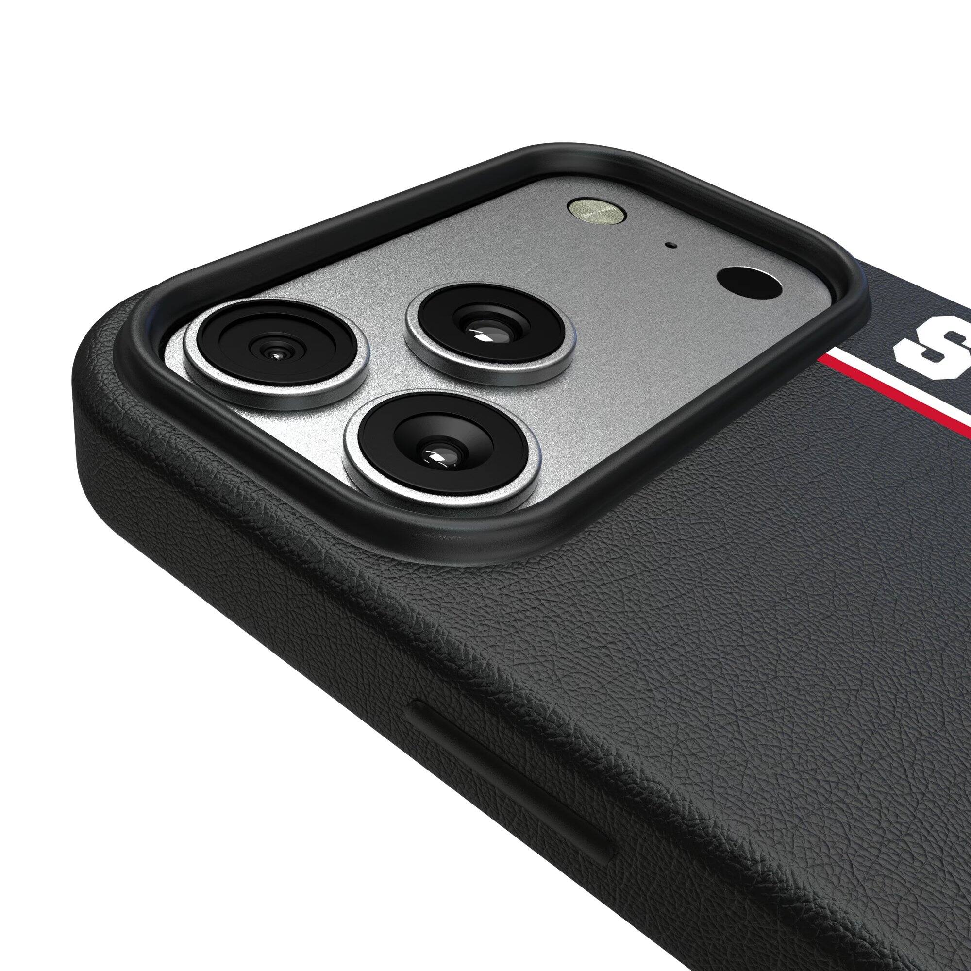 Alt View 2. Keyscaper - Buffalo Bills Throwback Logo iPhone Magnetic Bump Case - 16 Pro Max - Black.