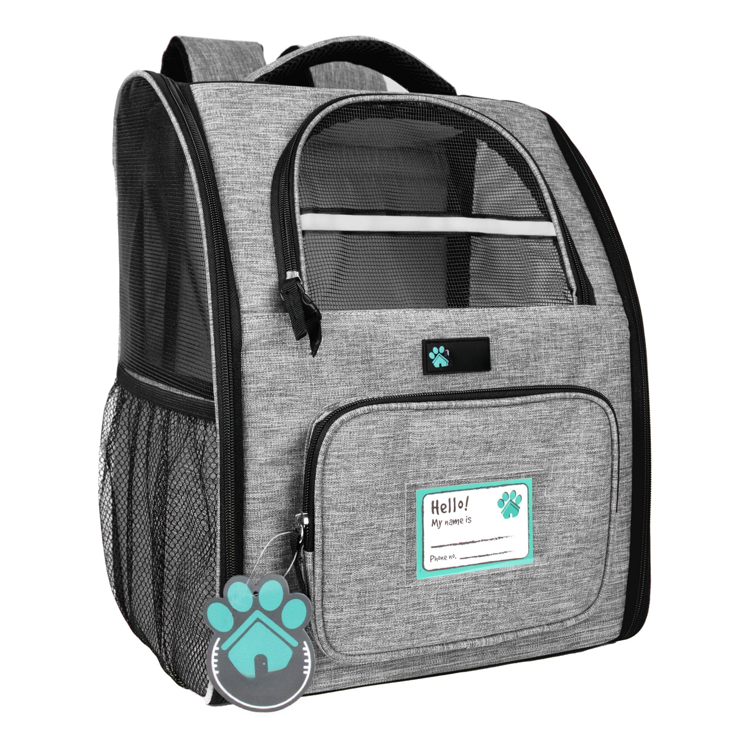 Live At Space - Dog Backpack Carrier For Small Large Cat Pet Puppy Ventilated Hiking Travel Bag Airline Approved Camping Biking Up To 18