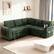 Front. Vipbear - 110" Modular Sectional Sofa with Pull Out Bed,Chenille Fabric 7 Seat Sectional Sleeper Sofa with Storage,for Living Room - Green.