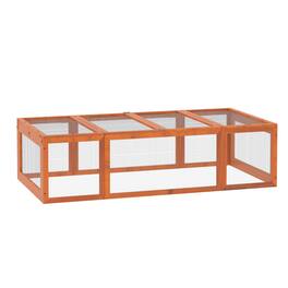 Pawhut - Large Wooden Rabbit Hutch Small Animal Habitat Enclosure Outdoor Run and Lockable Doors -
