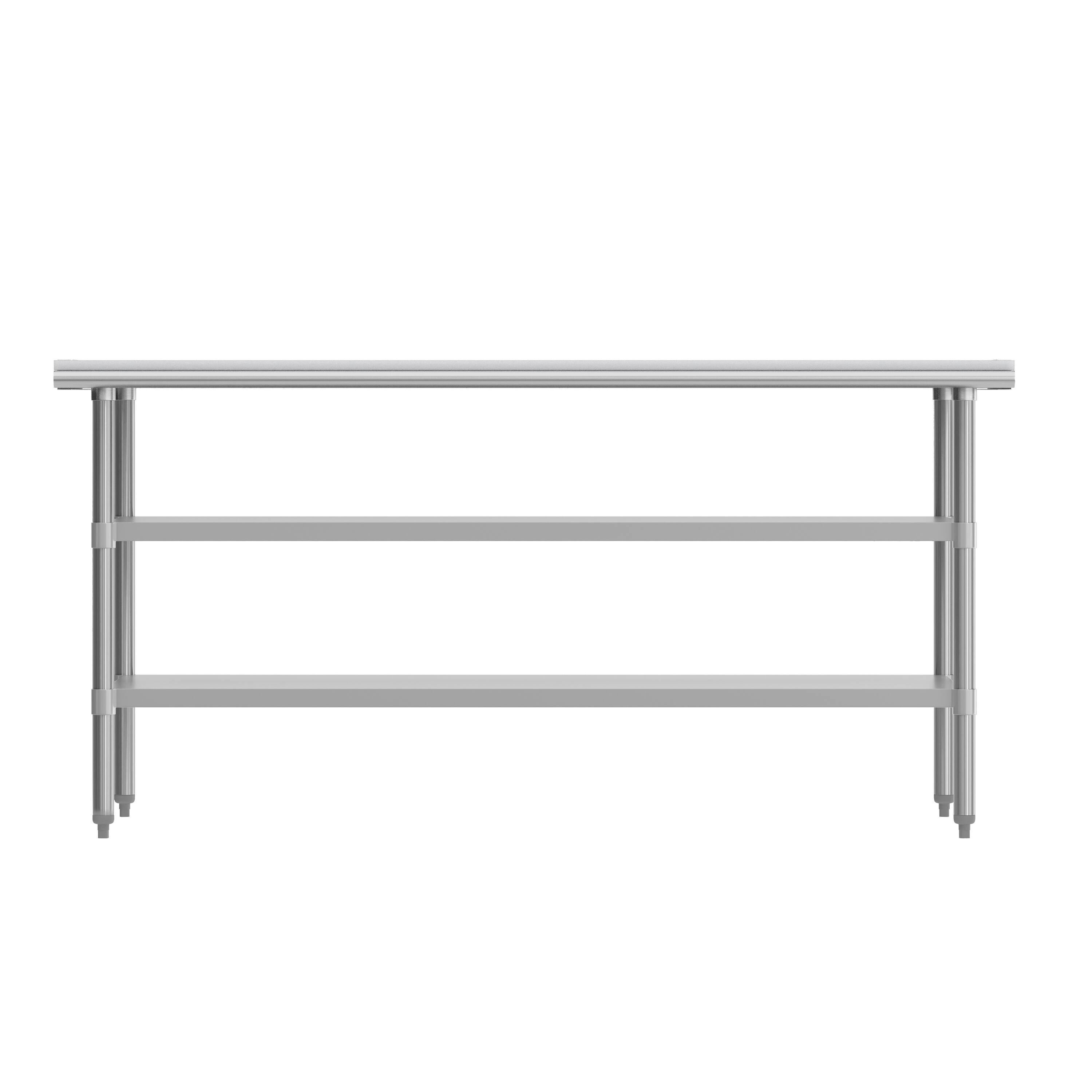 Back. Flash Furniture - Reader Portable Prep and Work Table with NSF Certified 18 Gauge Stainless Steel Top Shelf with Poly Cutting Board and 2 - Gray.