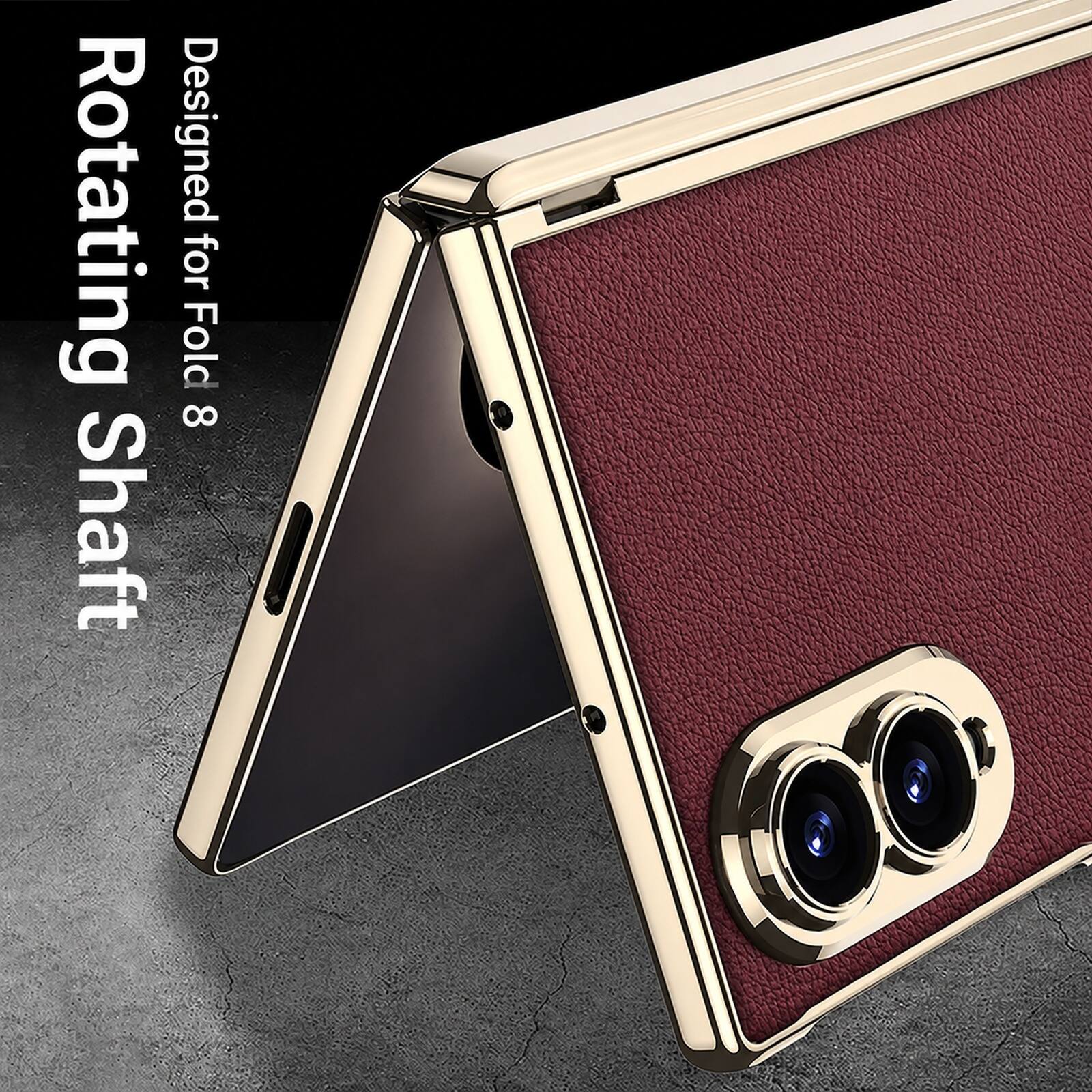 Dteck Shockproof Leather Texture Case for Samsung Galaxy Z Fold8, Rigid ...