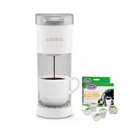 Keurig - K-Mini K-Cup Pod Coffee Maker Bundle (Warm Stone) with Cleaning Cups - Black