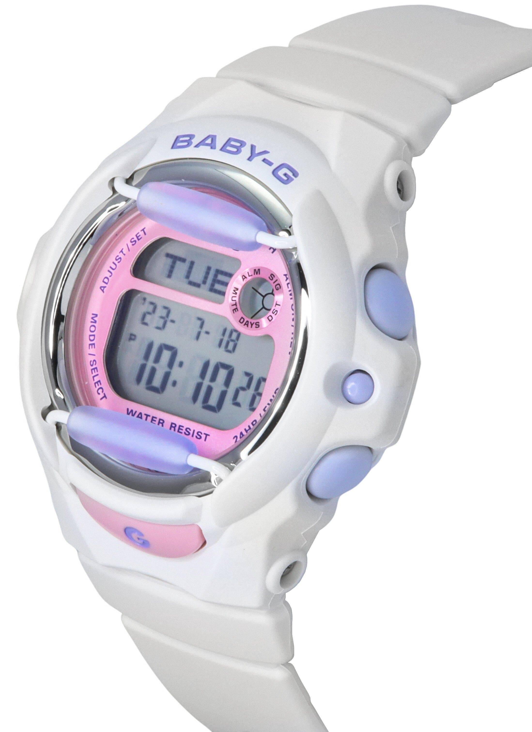 BABY-G

ADJUST/SET  
TUE  
ALM  
SIG  
MUTE  
DAYS  
23-7-18  
10:10:26  
WATER RESIST  
24HD  
MODE/SELECT