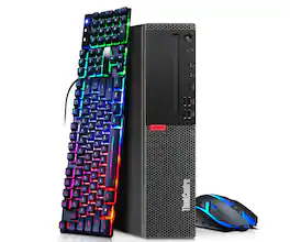 Lenovo - Refurbished Excellent - M920 SFF Desktop Computer PC , Intel i5-8th , 8GB RAM , 256GB SSD, Wi-Fi , Win11, RGB KB & Mouse - Black