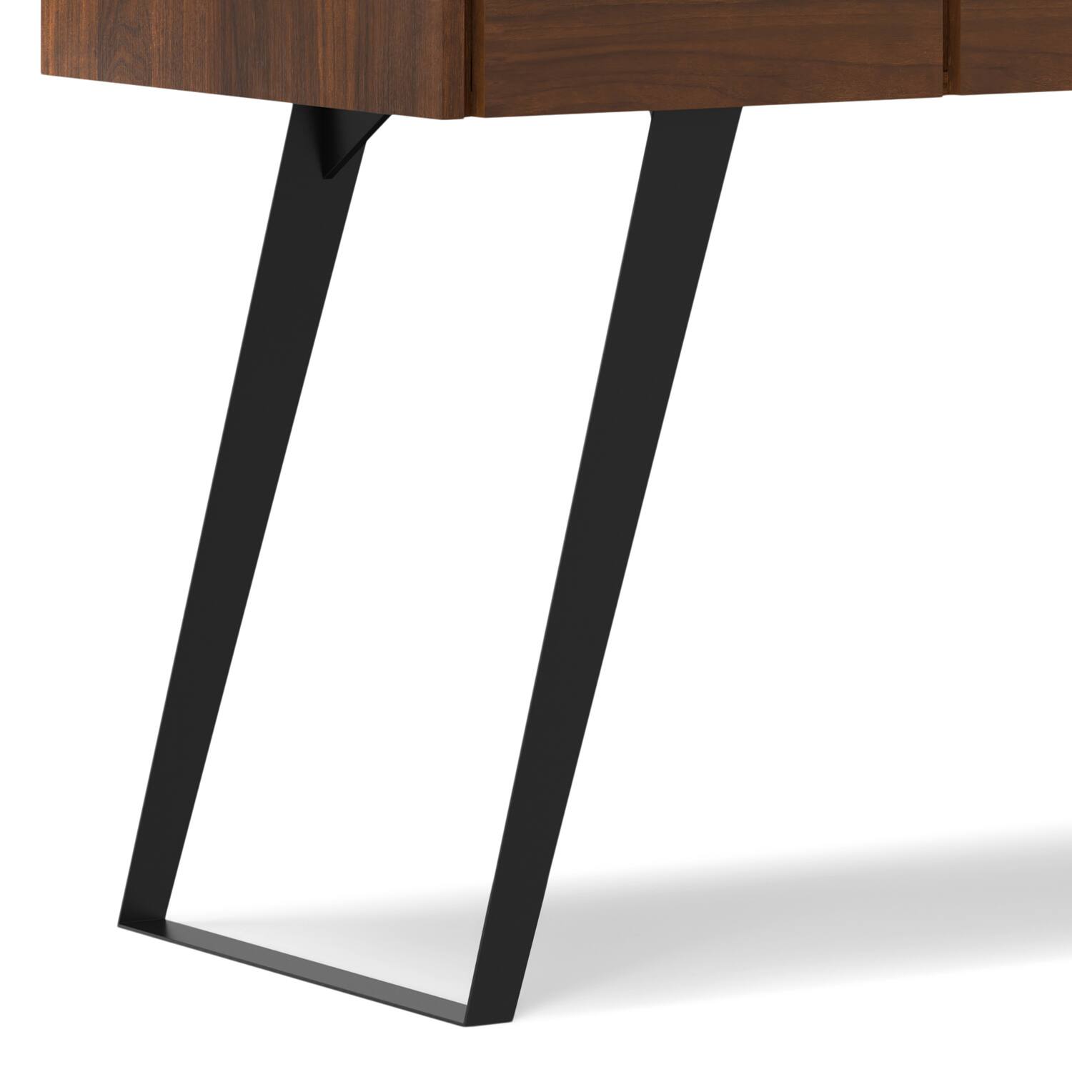 Alt View 9. Simpli Home - Lowry Modern Industrial 54 inch Wide Desk in Walnut - Walnut.