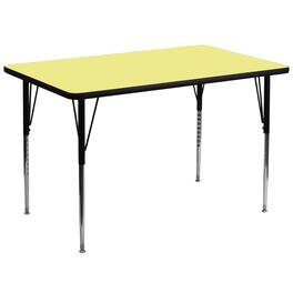Emma + Oliver - 36x72 Rectangle Laminate Adjustable Activity Table - Yellow