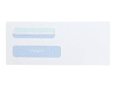 Alt View 1. Quality Park - Self Seal Security Tinted #8 5/8 Double Window Envelope 3 5/8" x 8 5/8", 500/Box (QUA24539) - White.