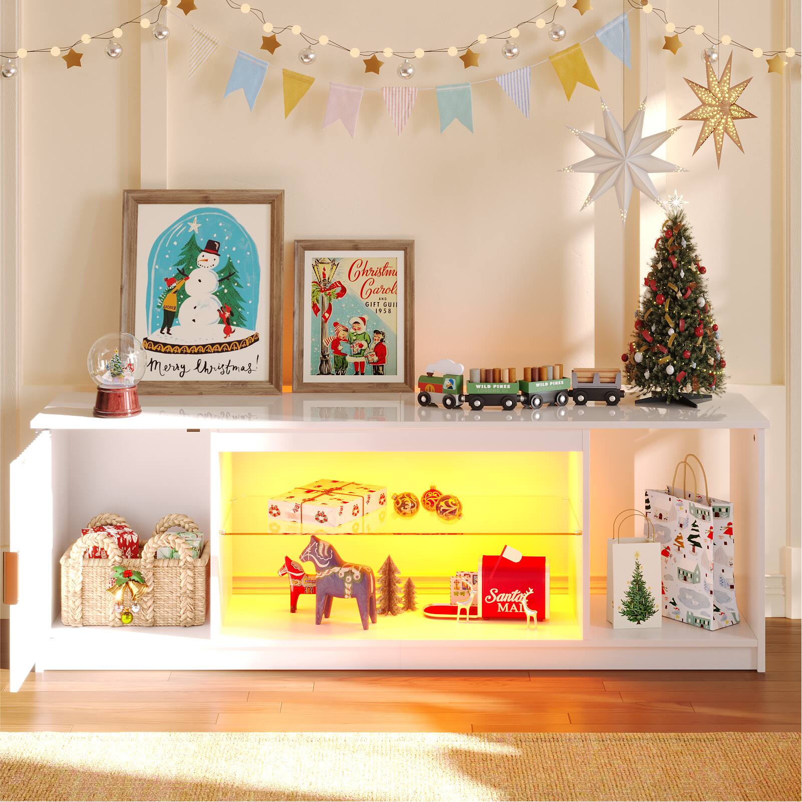 The text on the image reads: "Merry Christmas! ... Poree ... 2 Santa Claus."