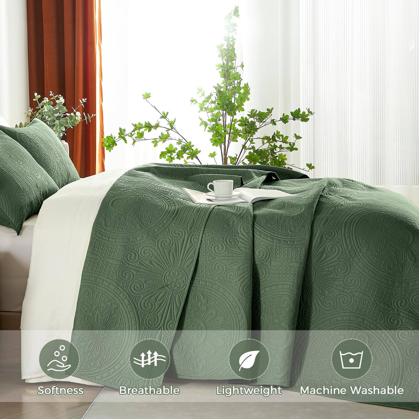 - Softness
- Breathable
- Lightweight
- Machine Washable