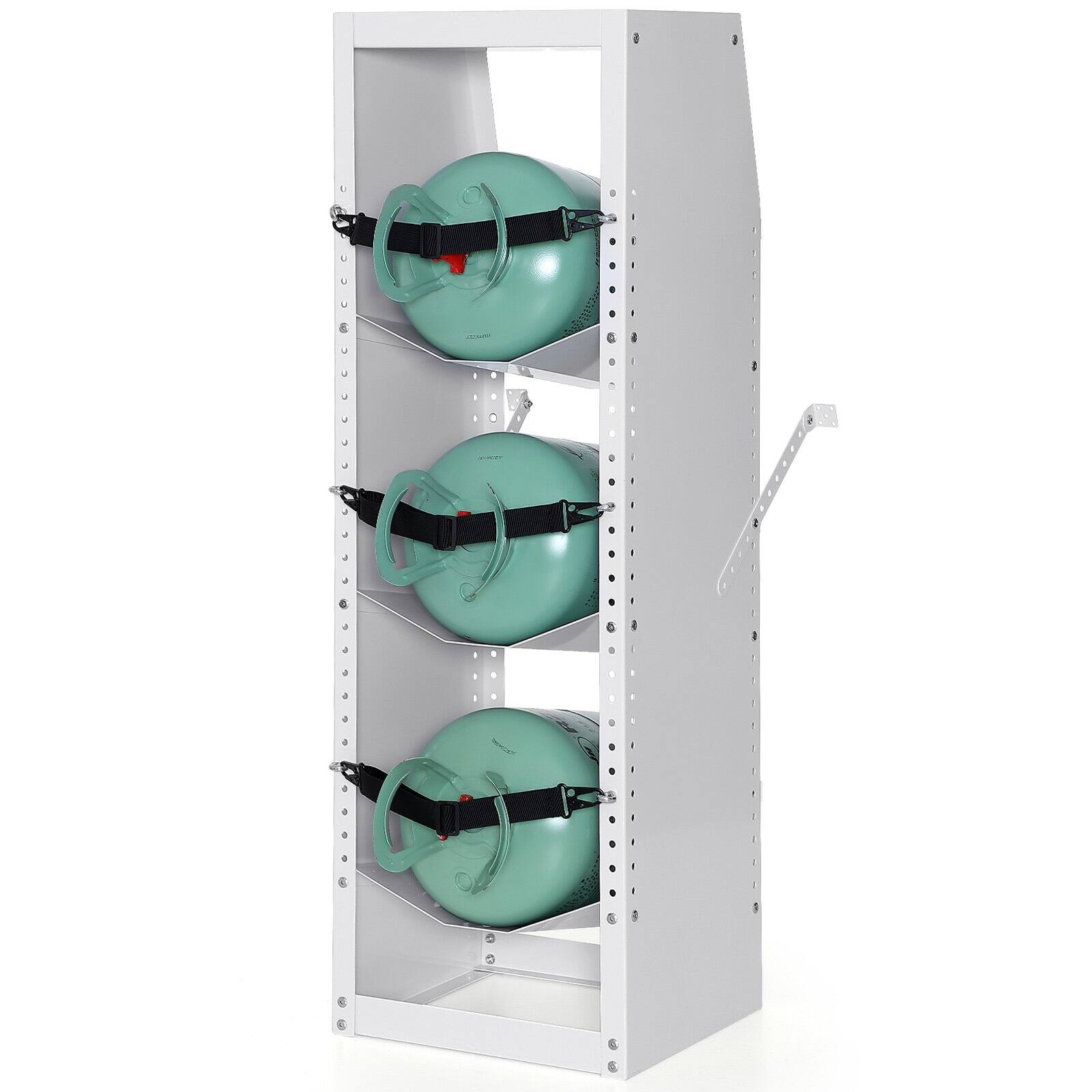 Glintex - Refrigerant Tank Rack for 3 Cylinders Adjustable Steel Holder Fits 30–50 lb Tanks Secure Mount for Freon Oxygen Nitrogen