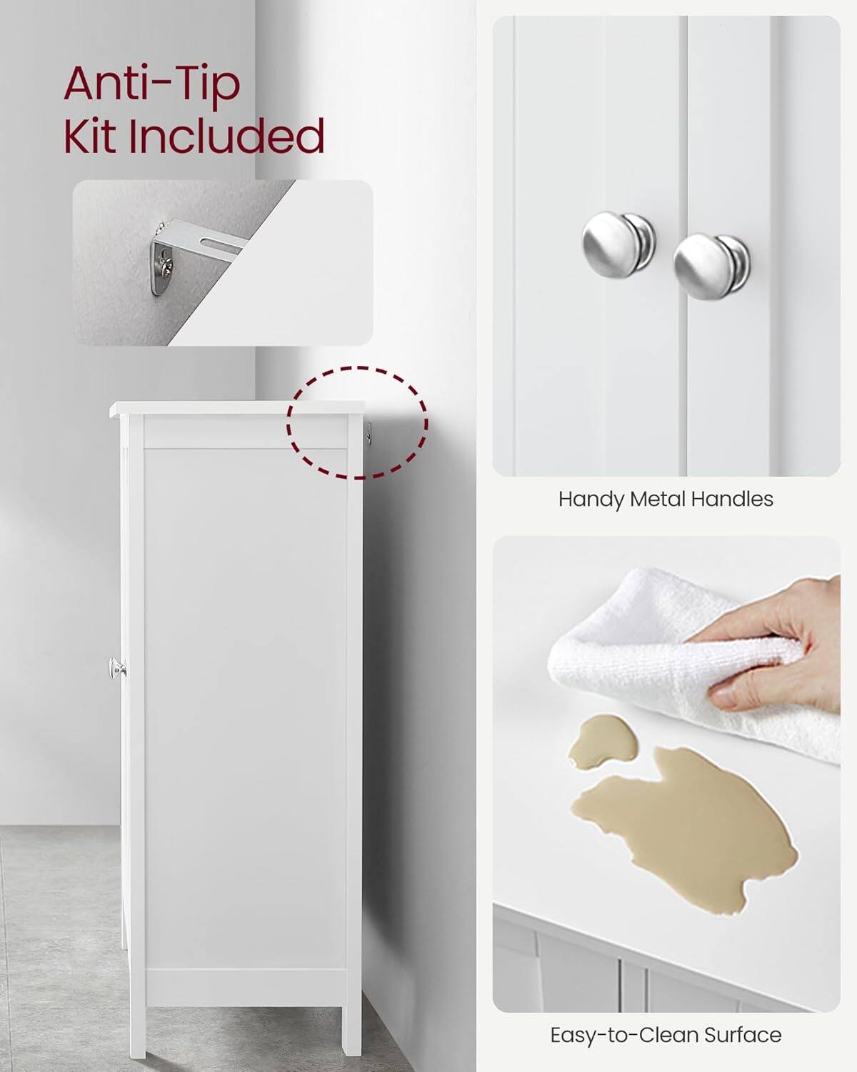 Anti-Tip Kit Included  
Handy Metal Handles  
Easy-to-Clean Surface