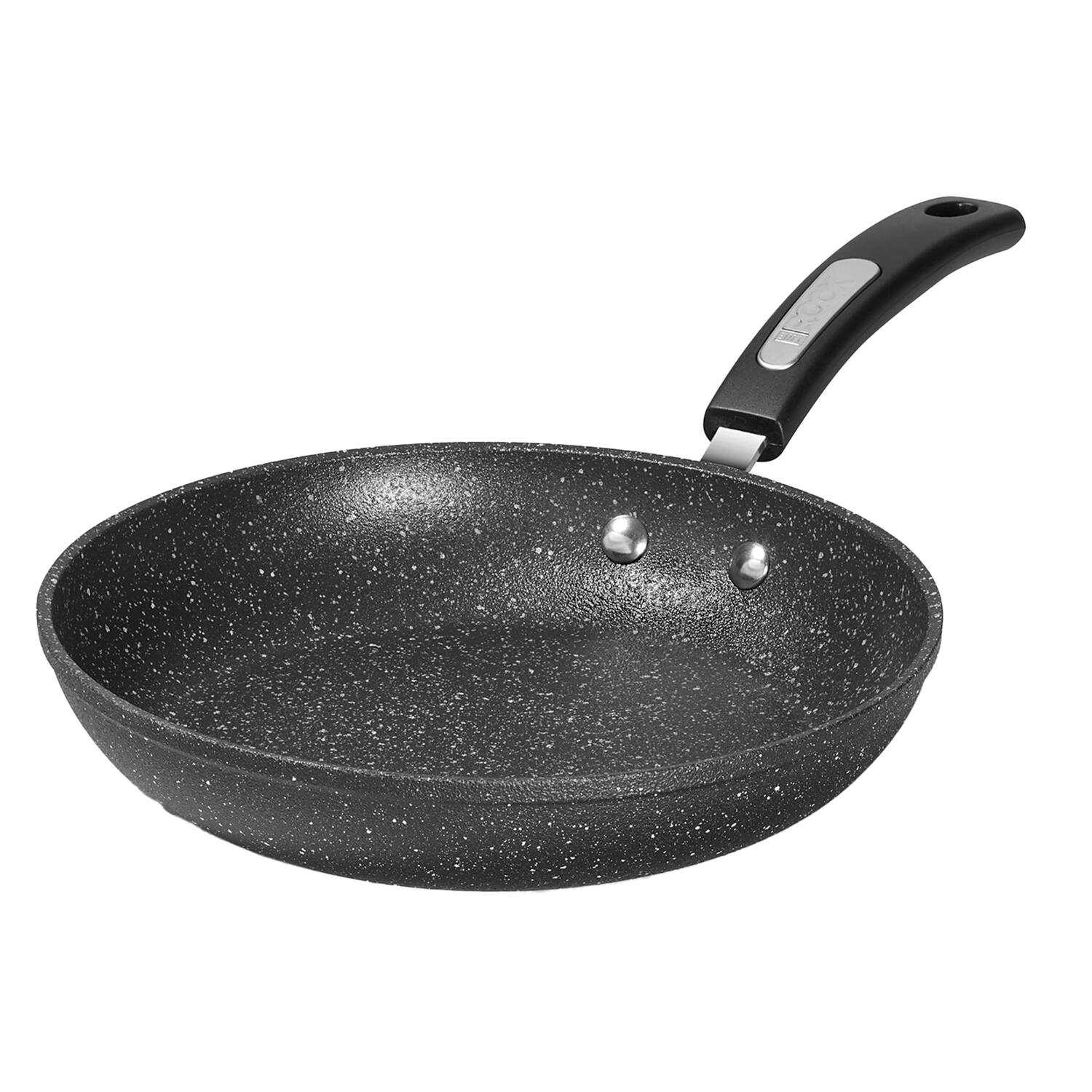 Left. THE ROCK by Starfrit - Classic Non-Stick Frying Pan 9.5" Bakelite Handle - Black.