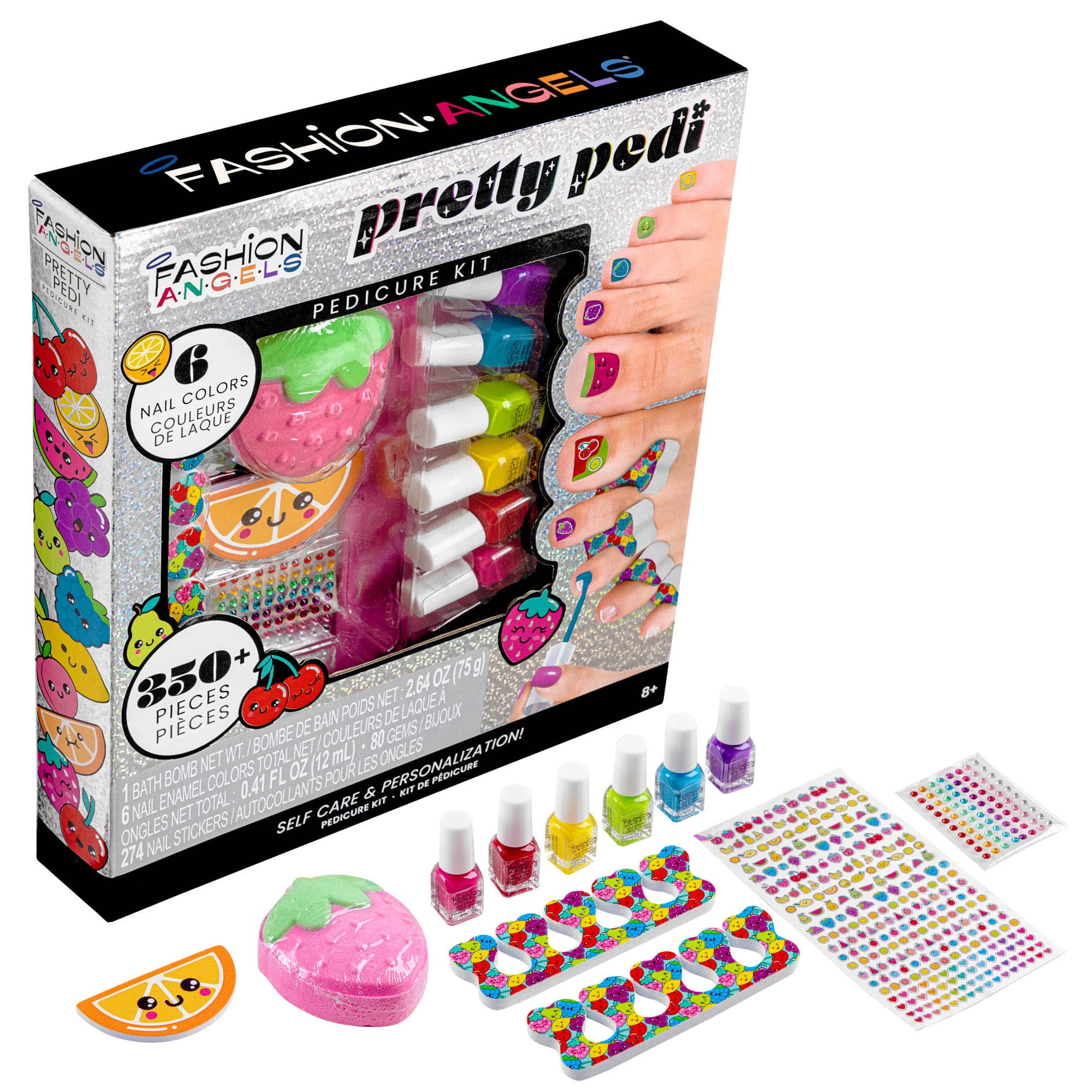 Fashion Angels - Fashion Angels: Pretty Pedi Pedicure Kit - Nail Spa Set, 6 Polishes, Stickers