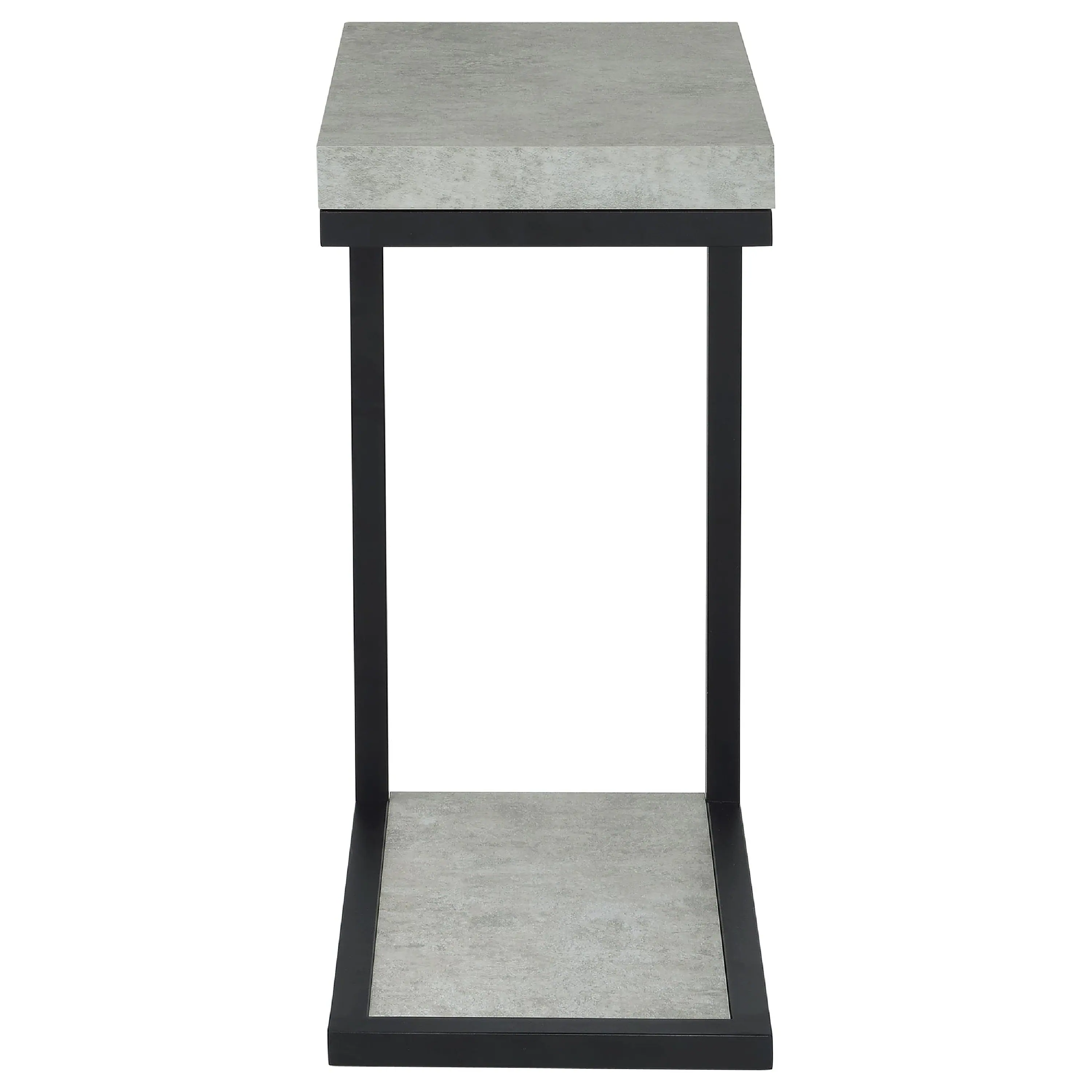 Alt View 6. Manhattan Lane - Industrial Faux Cement Designed Snack Table - Black.