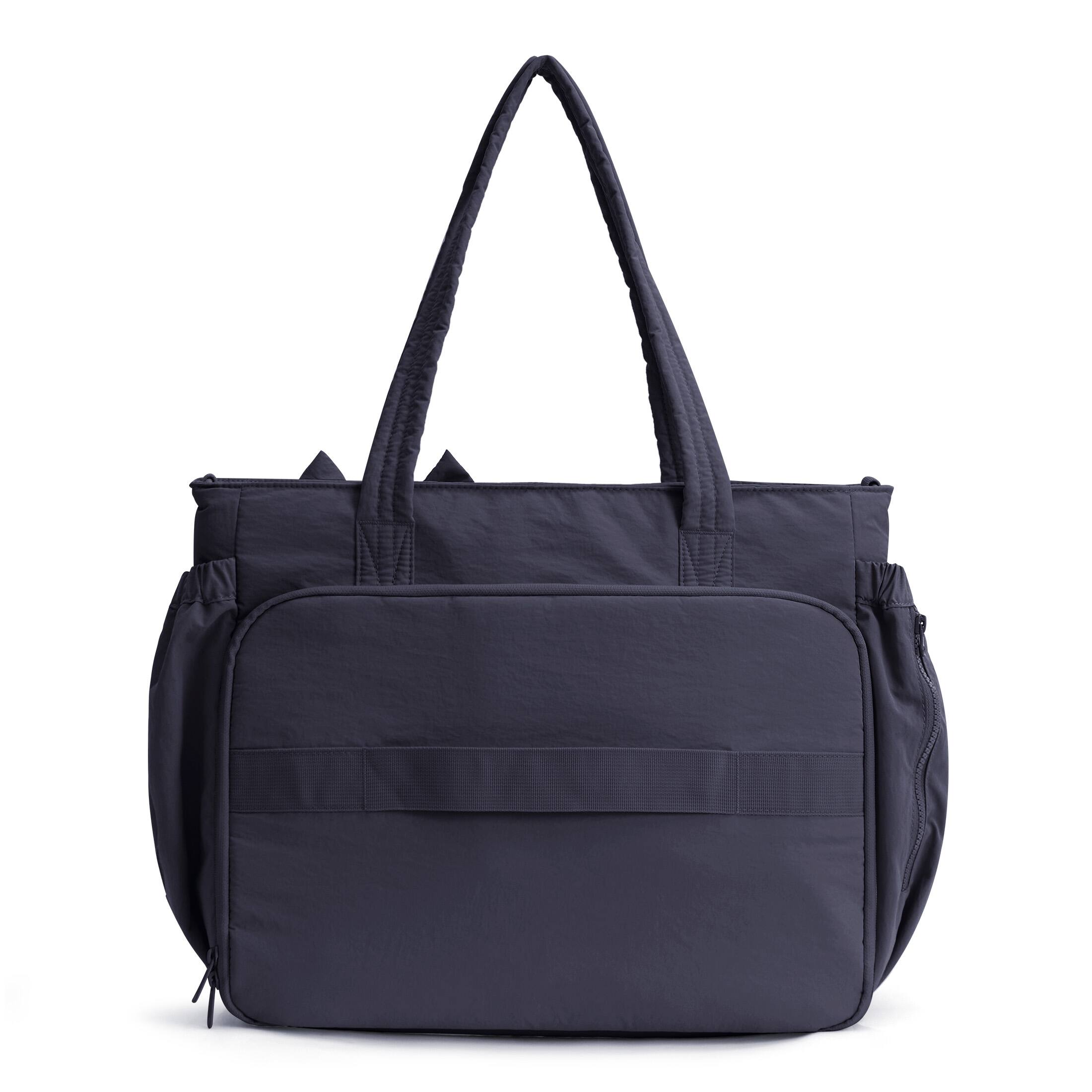Back. Bagsmart - Bloom Everyday Tote, Diaper Bag with 180° Wet/Dry Compartment & Detachable Bottle Pouch for Travel & Daily Use - Porpoise Gray.