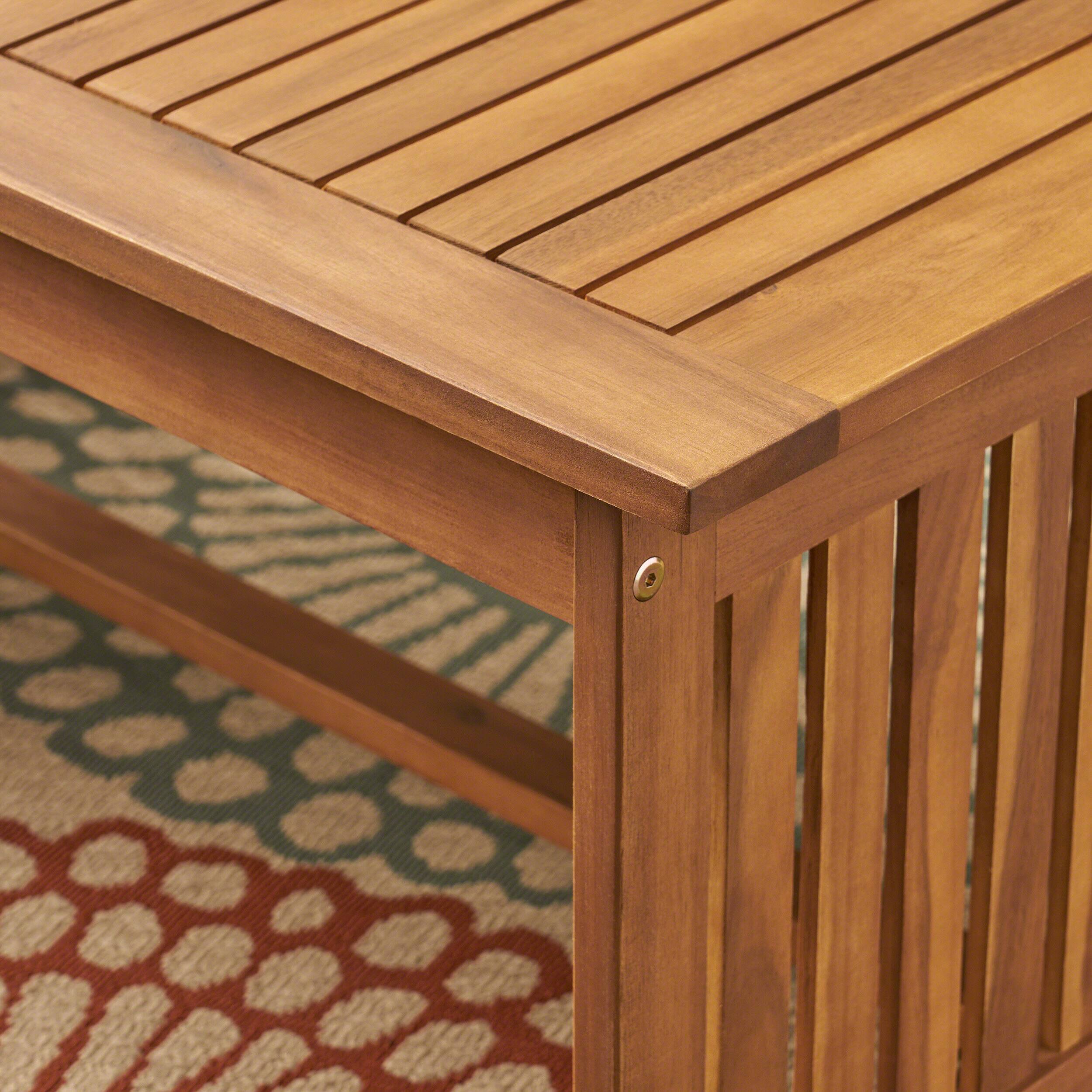 Alt View 2. Mondawe - Acacia Wood Outdoor Coffee Table - Brown.