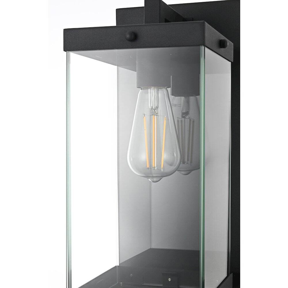 Alt View 2. Elegant Lighting - Julien 7 Inch Outdoor Wall Sconce In Black - Black.