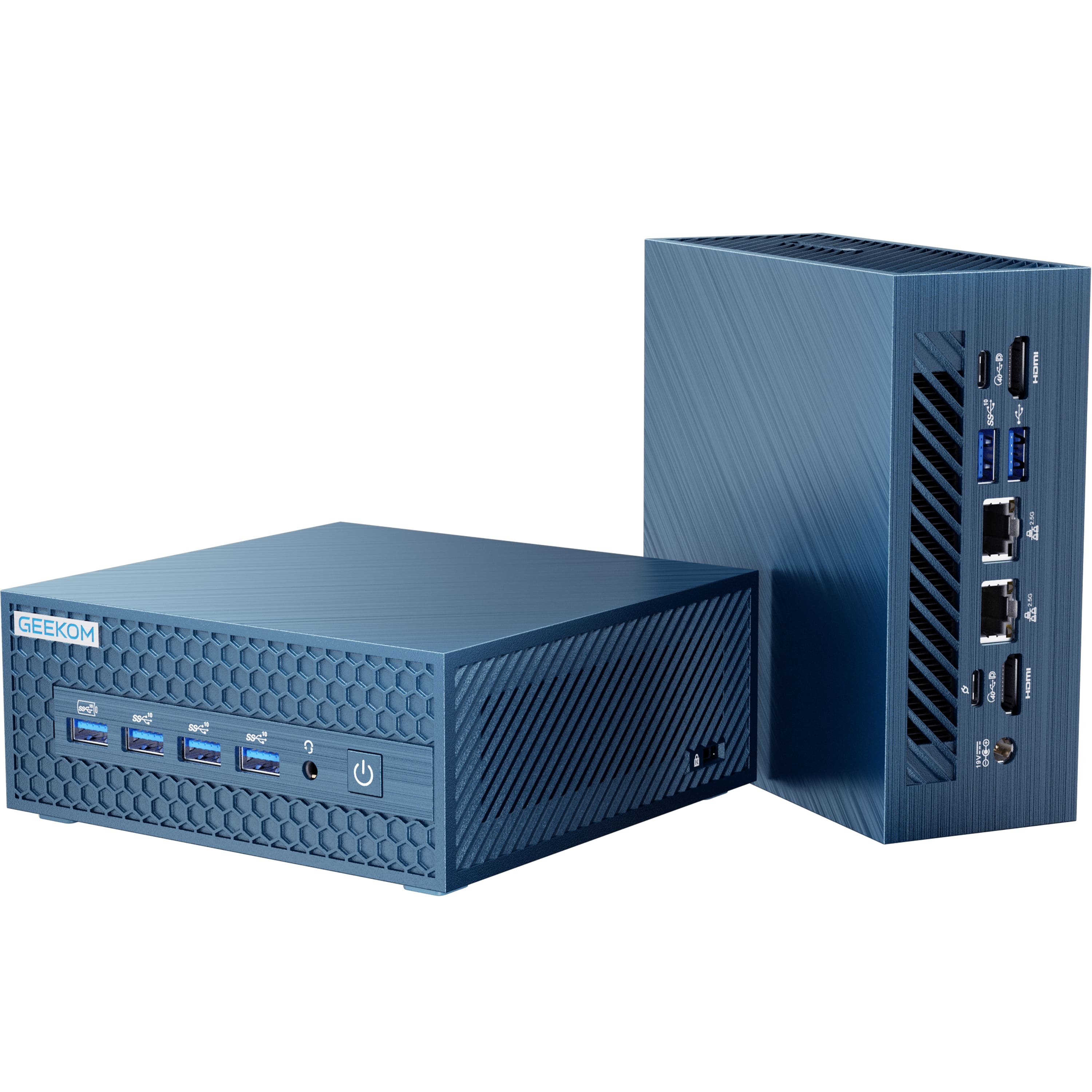 Geekom - IT1 Mega AI Mini PC, Dual LAN, Intel Core Ultra 5 125H, 32GB DDR5 5600MHz RAM& 1TB SSD, Windows 11 Pro Pre-installed - Blue