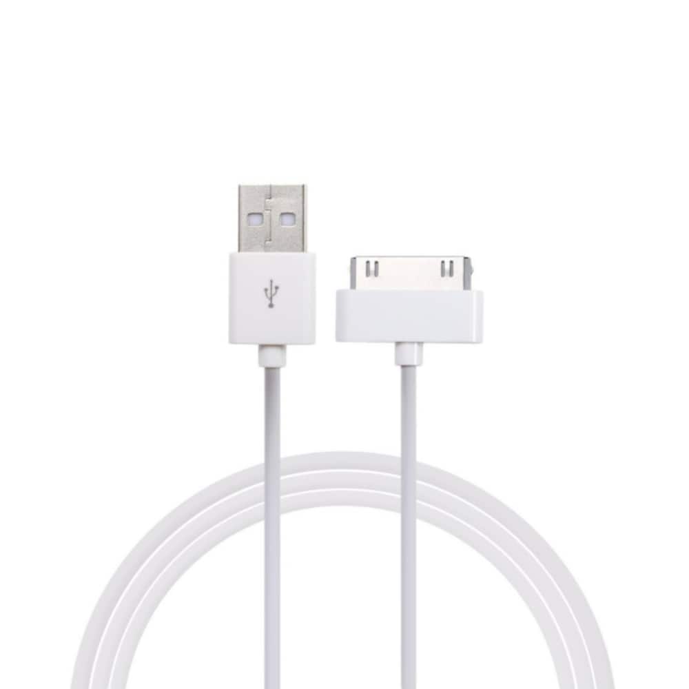 Qixxronics - 6FT 30 Pin Cable for iPhone 4/4s, iPhone 3G/3Gs, iPad 3/2/ 1,iPod Classic iPod Touch iPod Nano USB 30 Pin Charger Cable - White