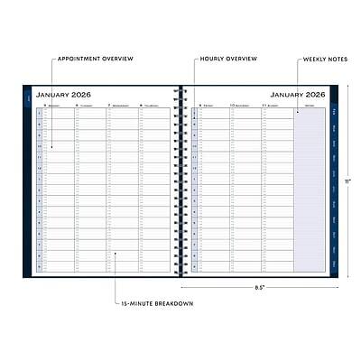 APPOINTMENT OVERVIEW  
HOURLY OVERVIEW  
WEEKLY NOTES  

JANUARY 2026  

15-MINUTE BREAKDOWN  

8.5"