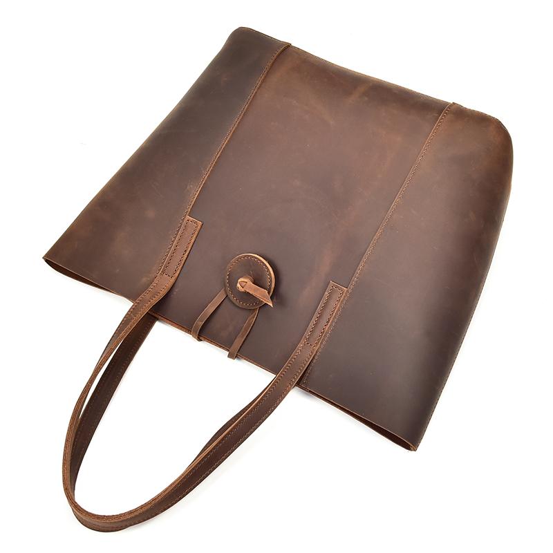 Alt View 7. Steel Horse Leather - The Taavi Tote | Handcrafted Leather Tote Bag - Brown.