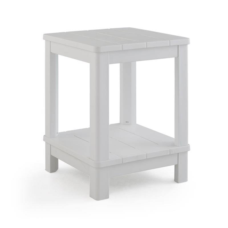 Angle. Keter - Keter Deluxe White Square Resin Adirondack Side Table - White.