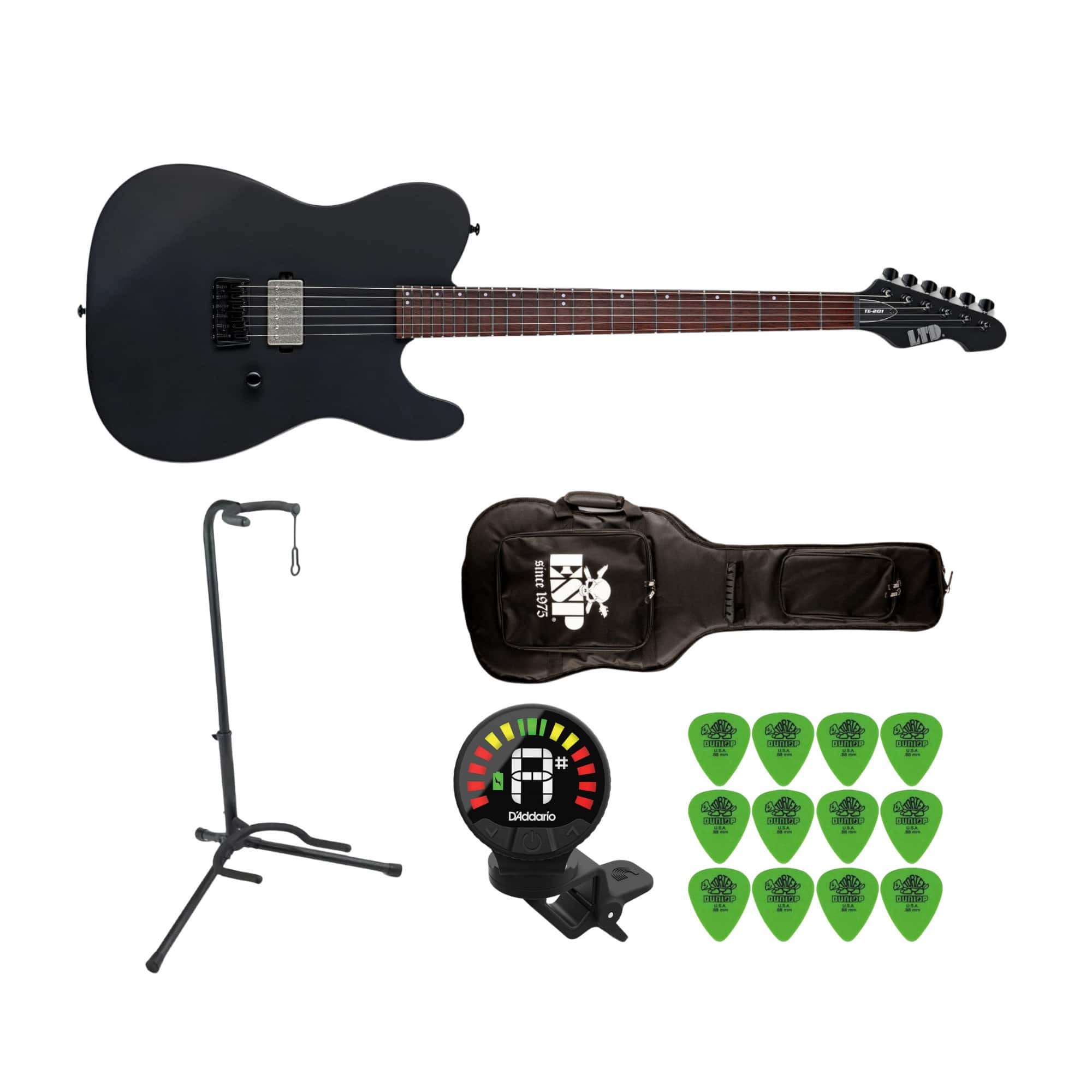 ESP - LTD TE-201 Black Satin Guitar Bundle